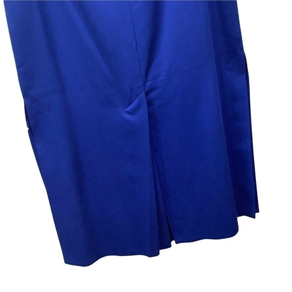 Skirt Midi Pencil 4 Slits Size S/M 38 Bright Blue Zip Tailor Made Austria Vtg - Picture 8 of 12